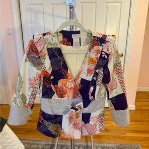 Elevenses Multicolor Floral Blazer with Belt